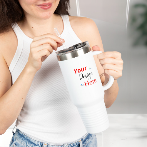 Custom Personalized 40 oz Tumbler – Add Your Text, Photo or Logo for a One-of-a-Kind Design